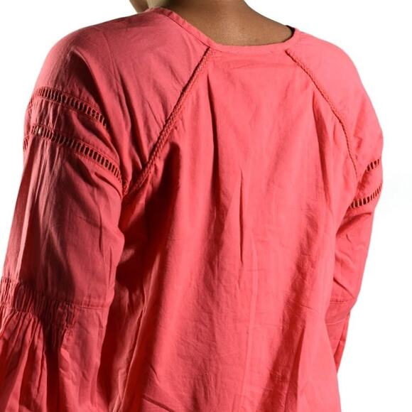 Show Me Your Mumu Claudine Dress Coral Embroidered Tunic Mini Tassels Size Small - Picture 5 of 14